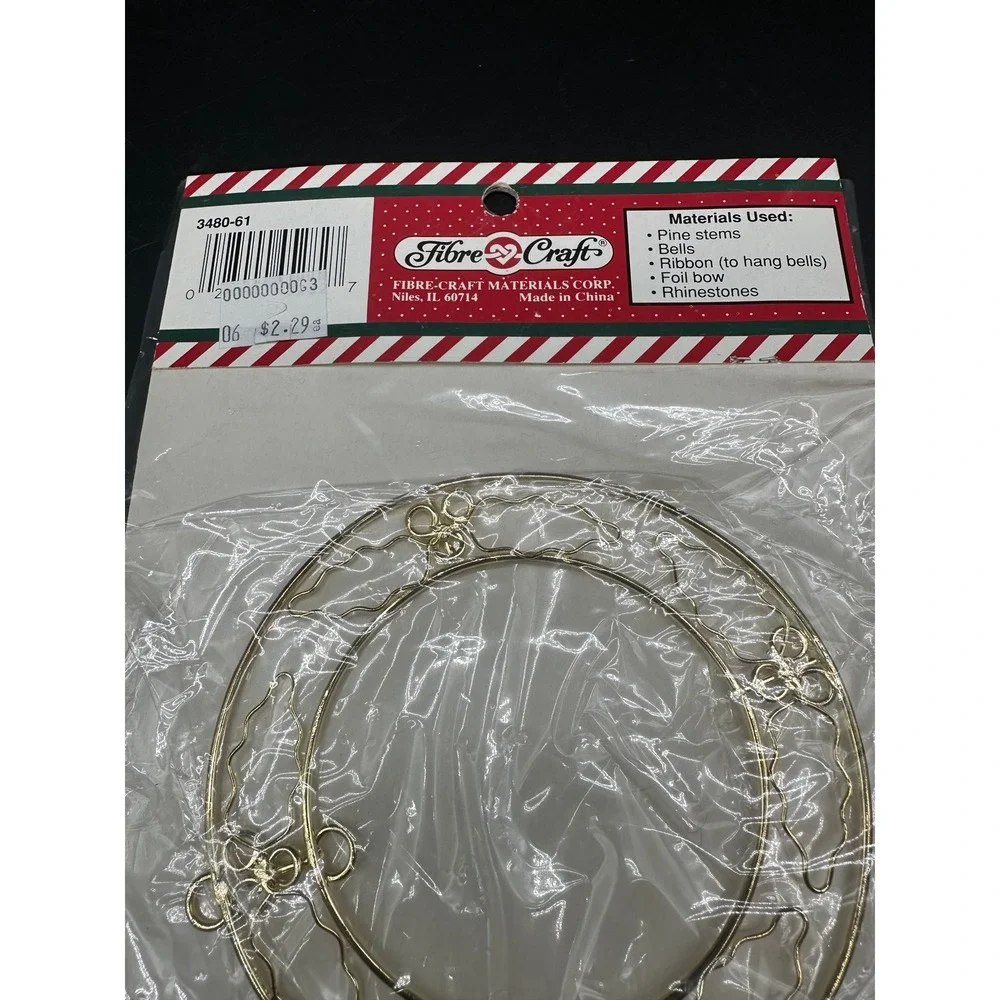 Vintage Fibre Craft Mini Holly Wreath Kit 4.5in Christmas DIY Holiday Craft‎